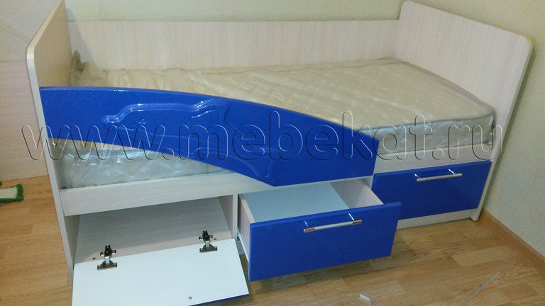 Кровать Дельфин 1,6 синий