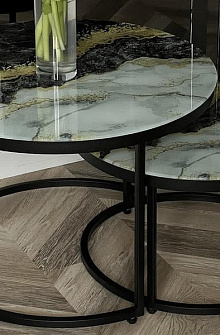 Стол журнальный Остин Золотой Мрамор