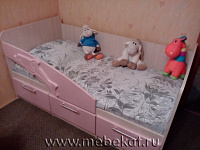 Кровать Дельфин 1,6 м, розовый глянец