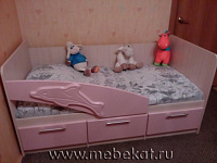 Кровать Дельфин 1,6 м, розовый глянец