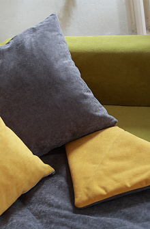 Топпер покрывало для дивана с подушками Lekki yellow/grafit