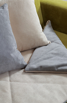 Топпер покрывало для дивана с подушками Lekki ash/cream