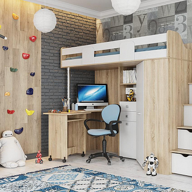 Недорогие Кровать-чердак Мийа с доставкой по Екатеринбургу предлагает интернет-магазин Мебелька! Здесь вы можете выбрать и купить детскую мебель по доступной цене.