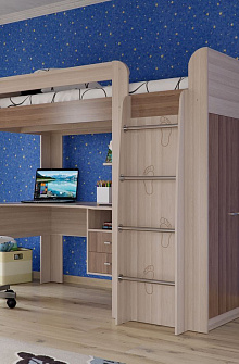 Недорогие Кровать-чердак Степ с доставкой по Екатеринбургу предлагает интернет-магазин Мебелька! Здесь вы можете выбрать и купить детскую мебель по доступной цене.