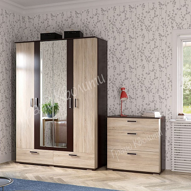 Недорогие Шкаф 4-х дверный с ящиками «Даллас» с доставкой по Екатеринбургу предлагает интернет-магазин Мебелька! Здесь вы можете выбрать и купить спальные гарнитуры по доступной цене.