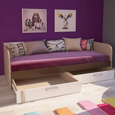 Недорогие Кровать с ящиками Волкер Модуль 13 с доставкой по Екатеринбургу предлагает интернет-магазин Мебелька! Здесь вы можете выбрать и купить детскую мебель по доступной цене.
