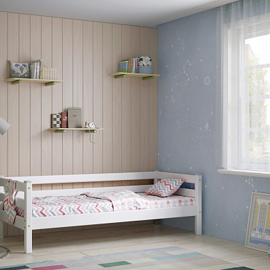 Недорогие Кровать Соня вариант 2 с задней защитой с доставкой по Екатеринбургу предлагает интернет-магазин Мебелька! Здесь вы можете выбрать и купить детскую мебель по доступной цене.