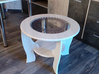 Журнальный столик круглый со стеклом